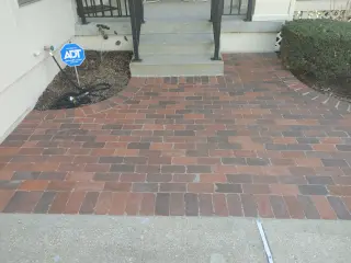 Traditional brick walkway
